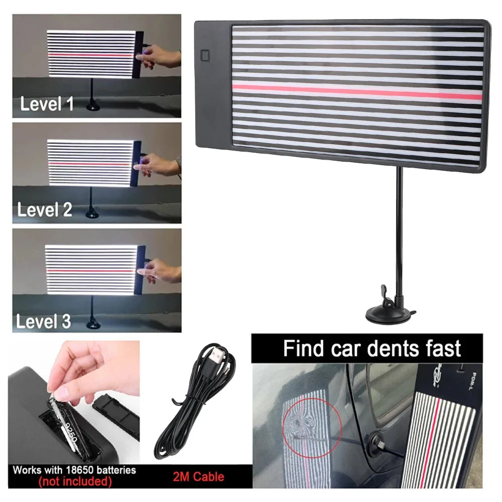 Dent Removal Checking Line Board Reflector Set PDR Car Dent Repair Tool Paintless Wire Board LED Reflector Lamp Kits