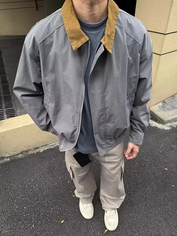 

Waed Detroit ort Harington Workwear Jaet Men's American Retro Vintage Outerwear Autumn Season Youth Faion Polyester F...