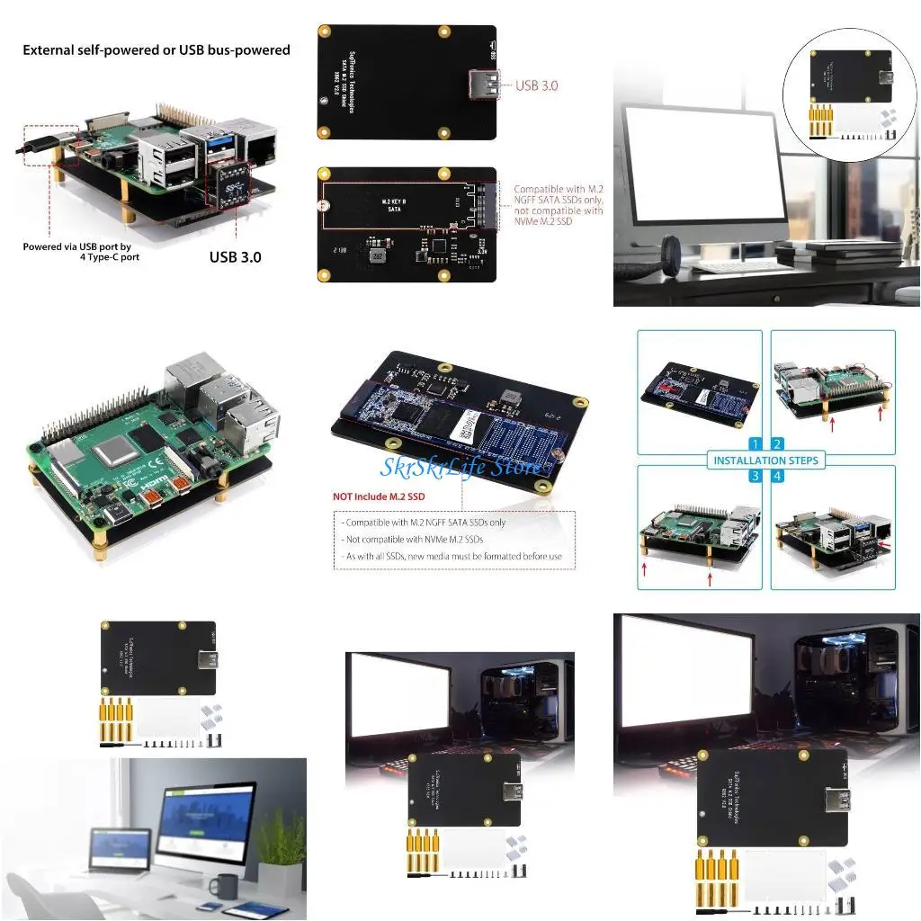 

E65E Store More ForRaspberryPi 4 Storage X862 V2.0 NGFF SSD Expansion Board