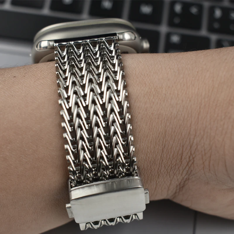 Banda de metal magnética para apple watch 49mm cinta ultra 2 46mm 42mm 45 41mm 40mm 44mm 38 pulseira substituída iwatch 10 9 8 7 se 4 5 6