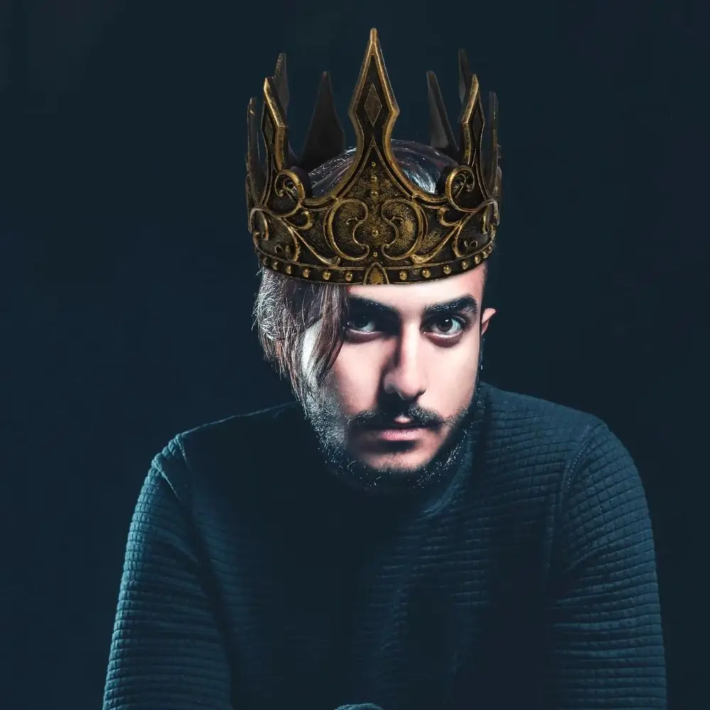 

Elegant Bar Mitzvah Crown King Crown Hair Hoop Korean Style PU Prince Crowns Cosplay Pros Headband Round Tiaras Wedding