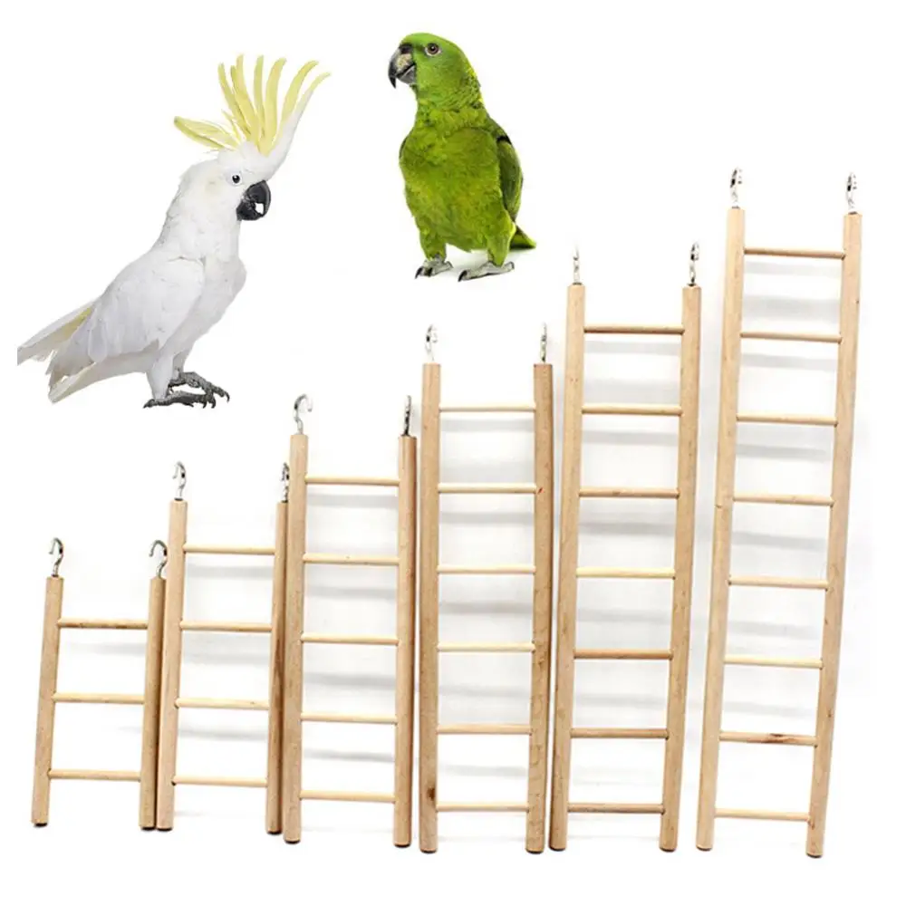 Birds Toy Wooden Ladders Swing Scratcher Perch Climbing 3/4/5/6/7/8 Ladder Bird Cage Hamsters Parrot Toys Hanging Pet Supplies