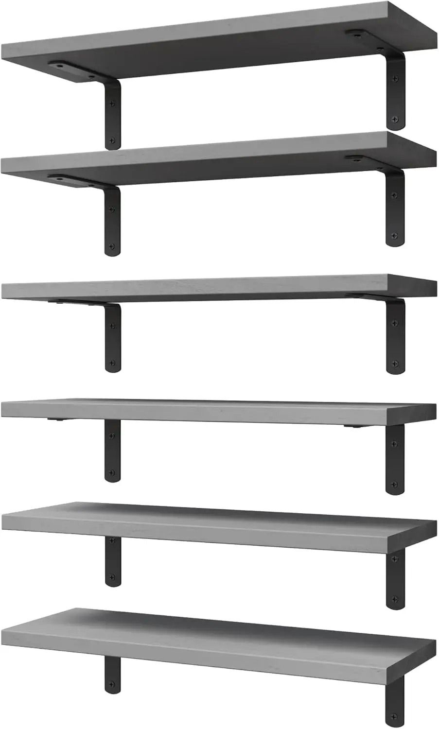 

Wood Floating Shelves Set of 6, Shelves for Wall Decor, Farmhouse Shelf for Bedroom, Bathroom Storage Shelves, Book She