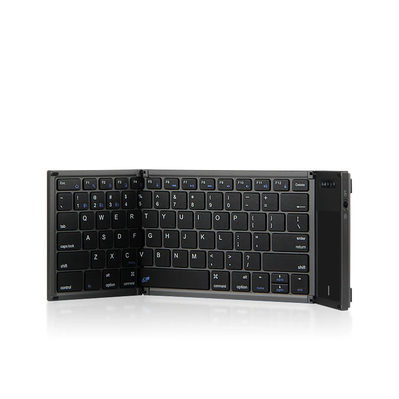 AJIUYU Wireless Bluetooth Folding Keyboard Rechargeable Mini Keyboard with Touchpad For IOS Android Windows iPad Tablet Phone