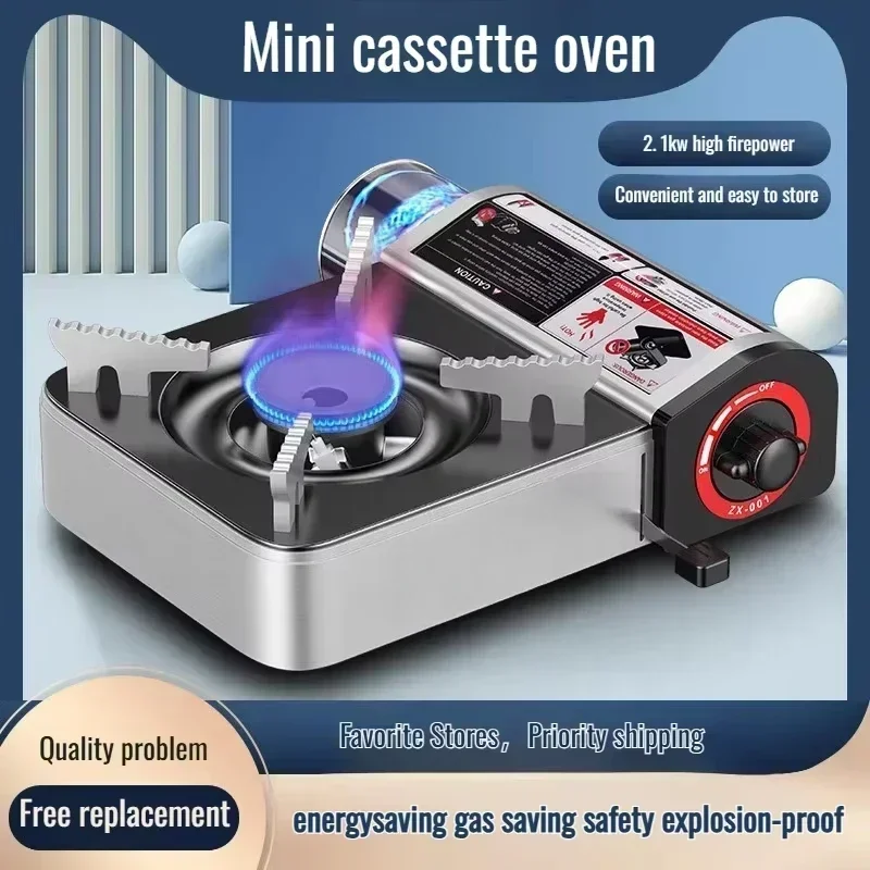 Mini Butane Camping Stove, Portable Gas Stove with Push-Button Start & Temp Control for Outdoor Picnic,Car,BBQ,Hiking,Tailgating