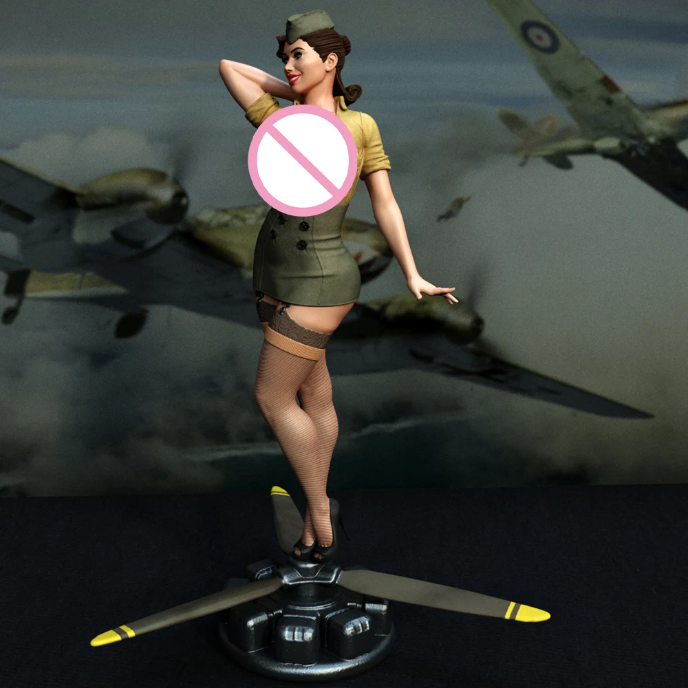 

Helicopter Girl Soldiers1/24 Scale Resin Figure Model Kit Sexy Diorama Unassembled Unpainted Doll 3D Print DIY Statue Crafts Toy