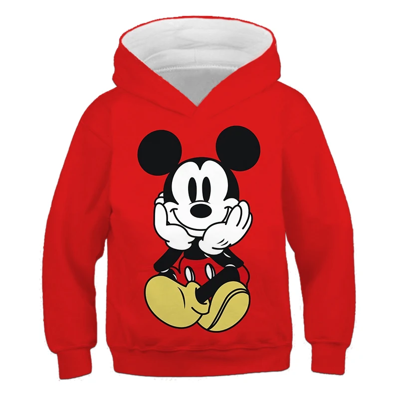 Ragazzi abbigliamento quotidiano 3-12Y bambini Disney Minnie Mouse felpa con cappuccio ragazze vestiti larghi autunno felpa a maniche lunghe inverno