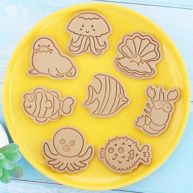 8 paczek kształcie życia morskiego forma do ciastek Cartoon forma do cięcia foremki do ciastek gadżety do pieczenia ciastek