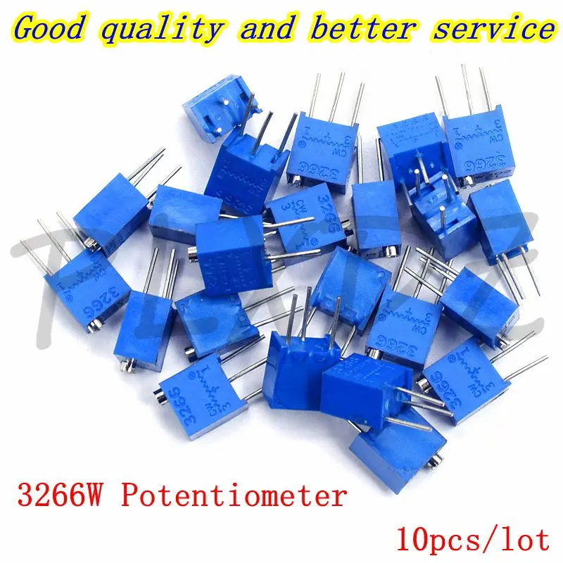 10PCS 3266W Top Adjustment Adjustable Precision Potentiometer 1K 2K 5K 10K 20K 50K 100K 200K 500K 103 1M 100 200 500 ohm