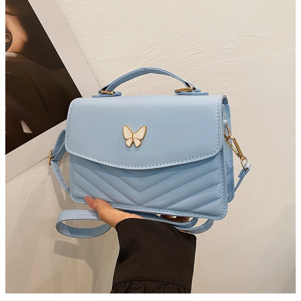 

Casual Pure Color Women's Handbag PU Large Capacity Square Bag Crossbody Bag