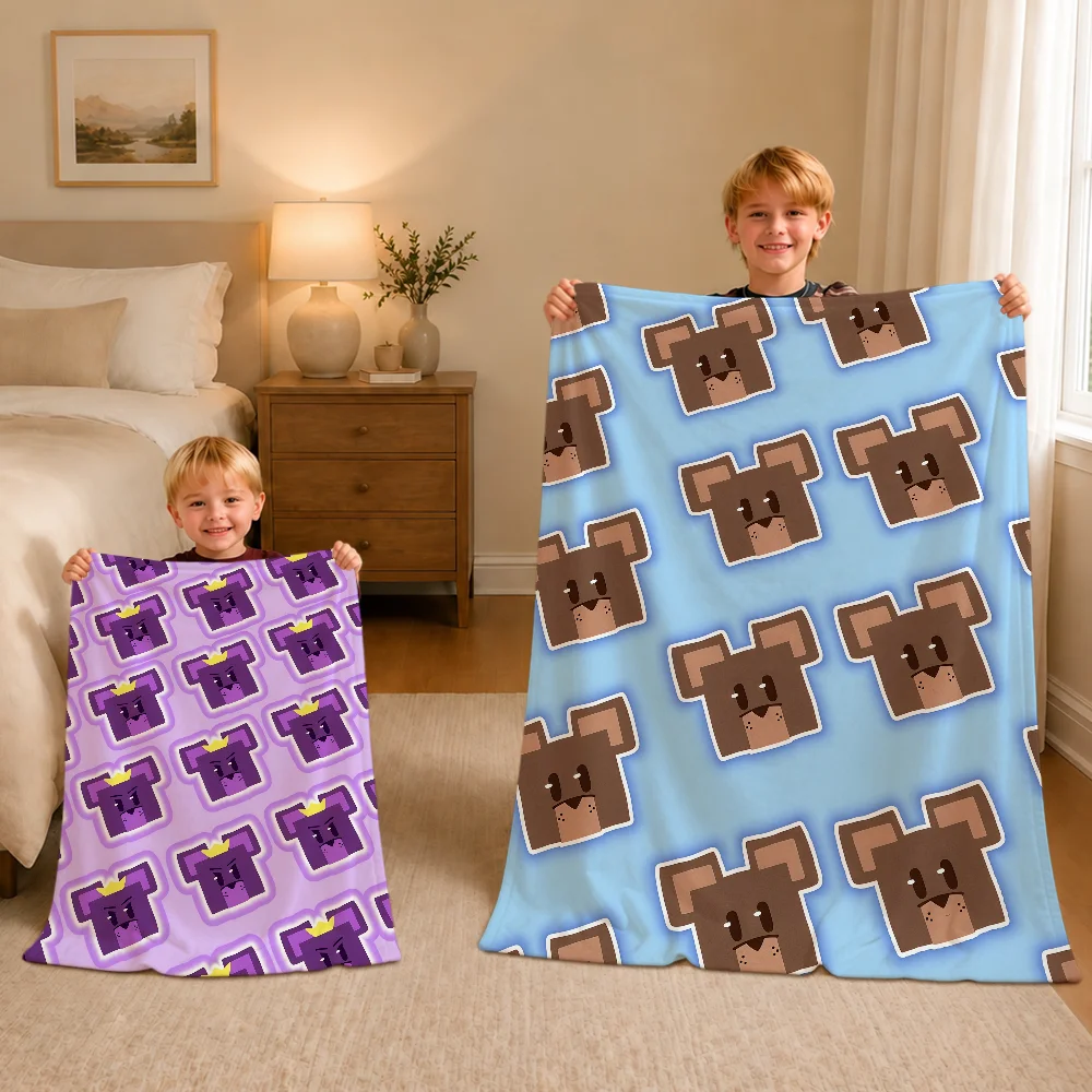 Cute Funny Game S-Super Bear A-adventure Warm Soft Plush Blanket Sofa Living Room Nap Home Bedroom Travel Gift Flannel Pet Hogar
