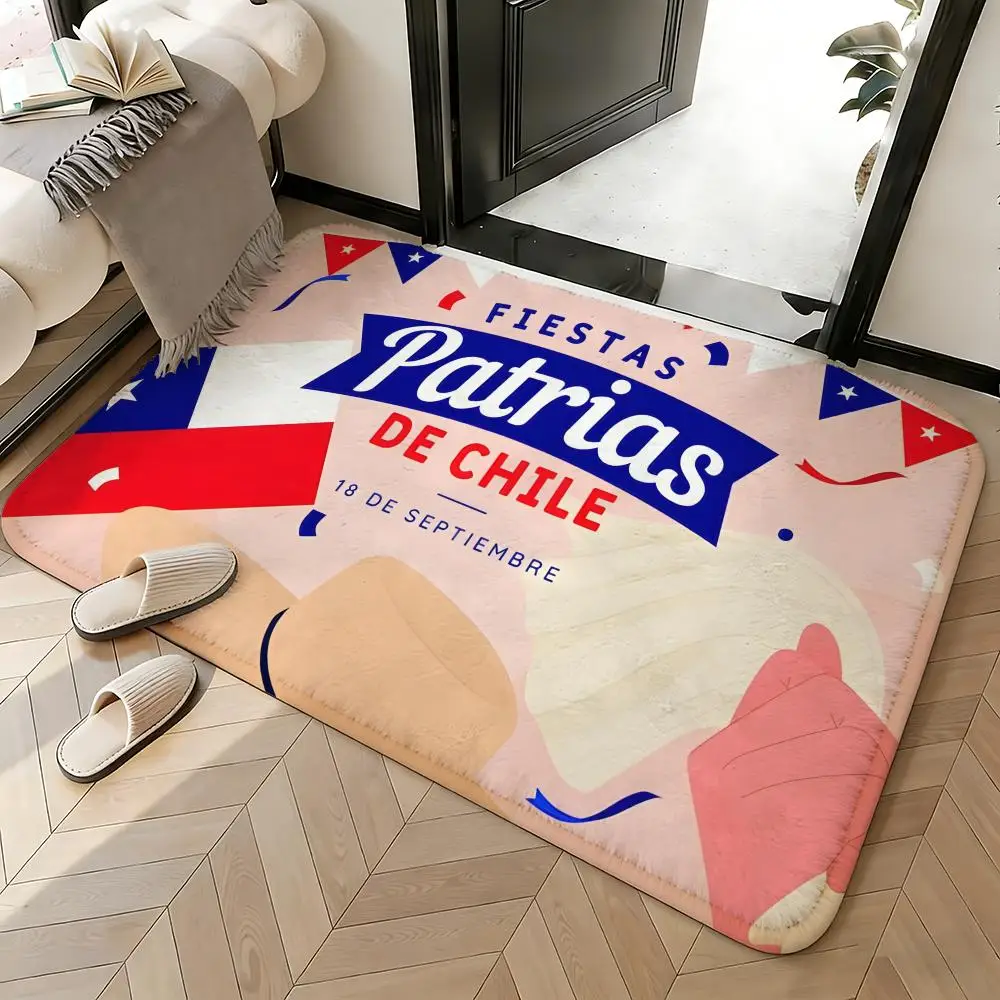 Soft Absorbent Non-Slip Rug Holiday Fiestas Patrias de Chile Floor Mat Home Decor Doormat Bedroom Floor Mat Shower Carpet