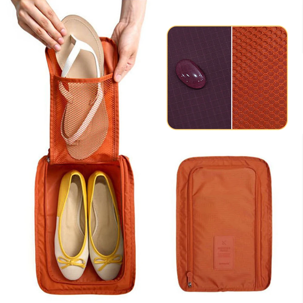 حقائب الأحذية المحمولة للسفر تحمل متعددة الوظائف مقاومة للماء وقابلة للطي للتخزين ومنظم حقيبة الأحذية عالي السعة
