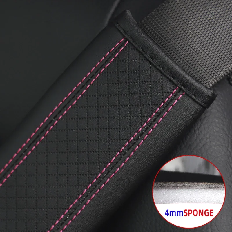 Auto zubehör sicherheit gürtel PU Leder Sicherheit Gürtel Schulter Abdeckung Atmungsaktive Schutz Sitz Gürtel Polsterung Pad Auto Innen – Detail 5