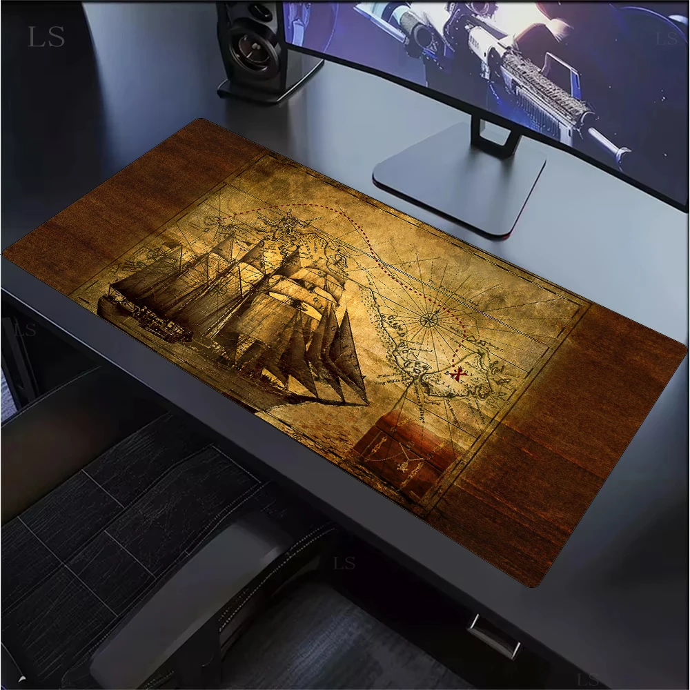 

Retro navigation Map Art HD MousePad Gamer Mouse pad Large Mouse Mat Natural Rubber Desk Rug PC Desk Mats Design Mouse pads