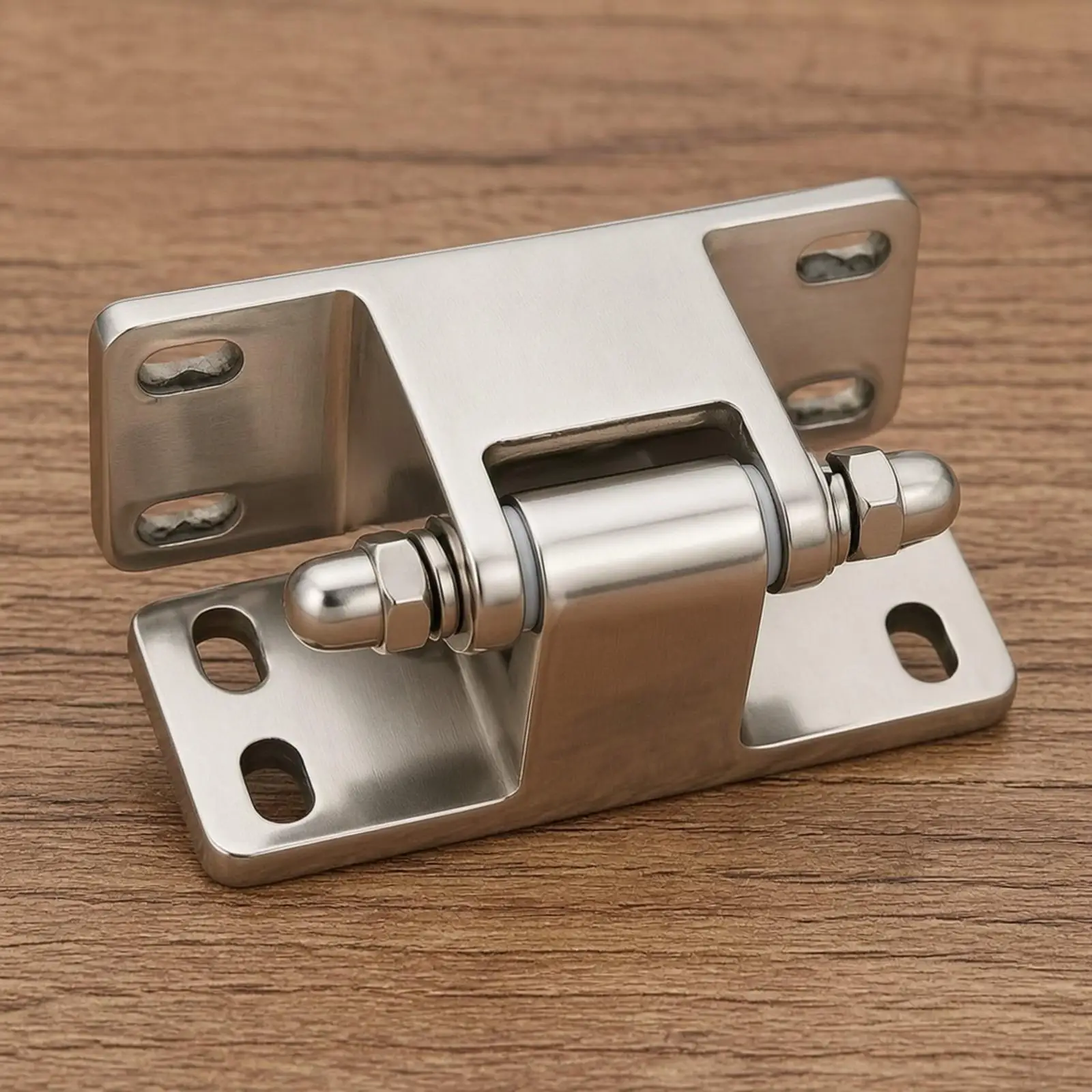 Stainless Steel Industrial Hinge | Slotted and Round Holes, Hinge with Mounting Plates, for Cold-Storage Doors