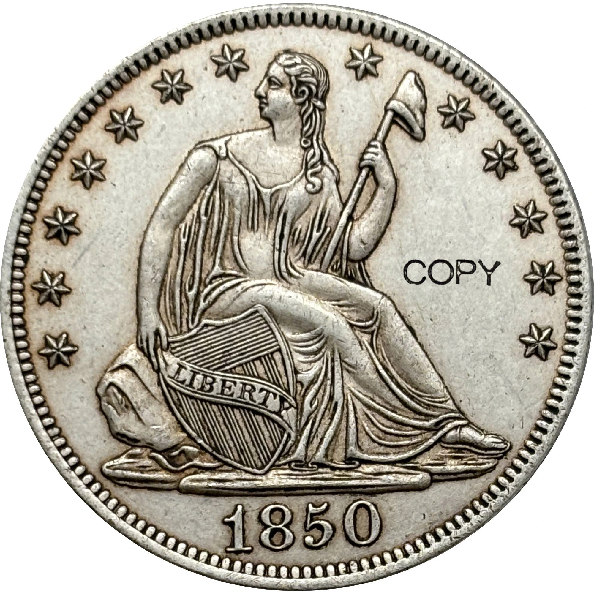 US 1850 O Seated 1/2 Half Dollar No Motto America Copy Commemorative Coin United States Ww2 Liberty Moneda Collectible Coins