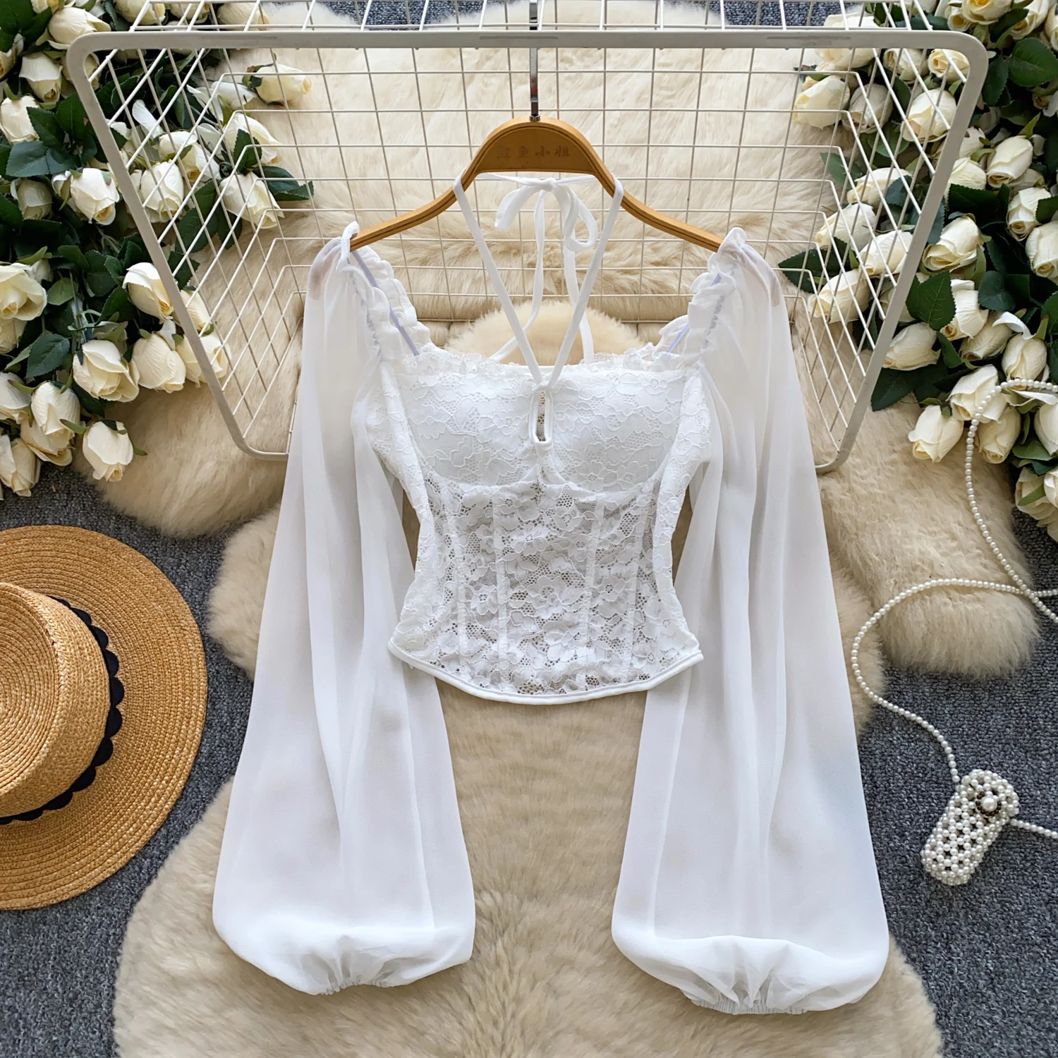 

Винтажная корейская модная блузка с квадратным вырезом и длинными рукавами, осенняя женская одежда