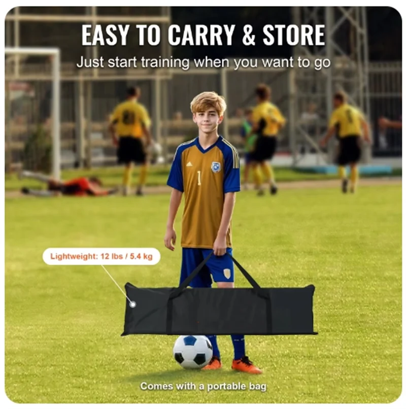 Voetbaltrainer 2-in-1 Rebounder Net Iron Oefenapparatuur Sportvoetbalmuur voor team-solotraining