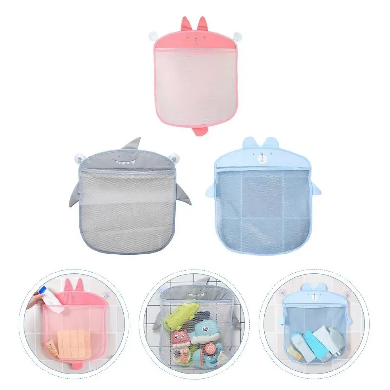 Mesh Bath Toy Organizer, Cute Duck & Dinosaur Bath Toy Storage Net Bathtub Toy Organizer, Perfect Bathroom Hanging Storage Bag