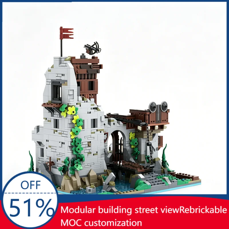 1863Pcs Wolfpack River Fort Custom Building Blocks Medieval Fortress Scene Educational Assembly Toy For Collectors Birthday Gift