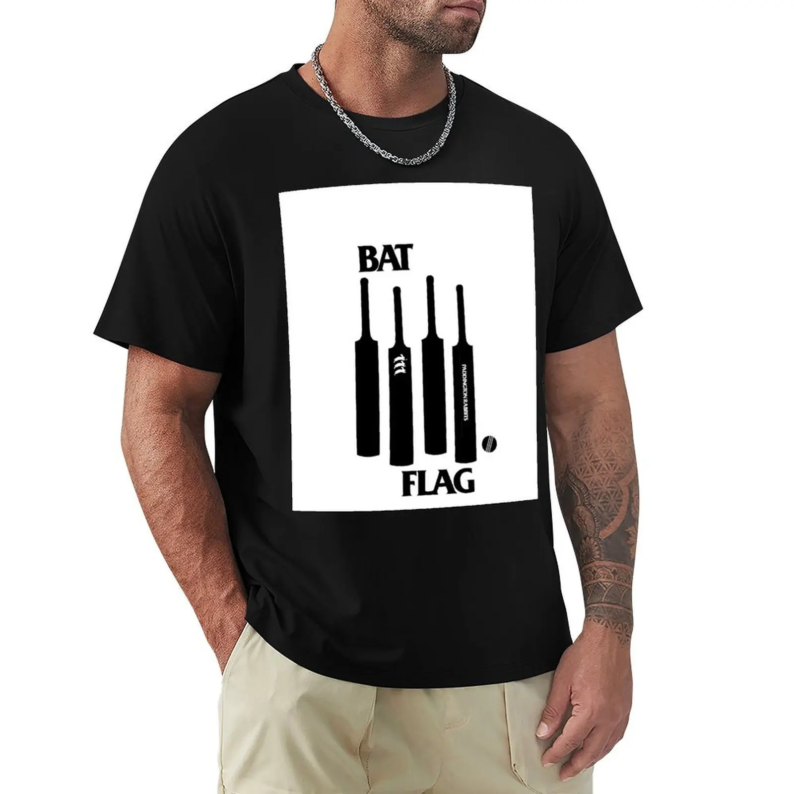 

Bat Flag Paddington Rabbits Hardcore Cricket Logo T-Shirt vintage Blouse cheap stuff mens designer clothes