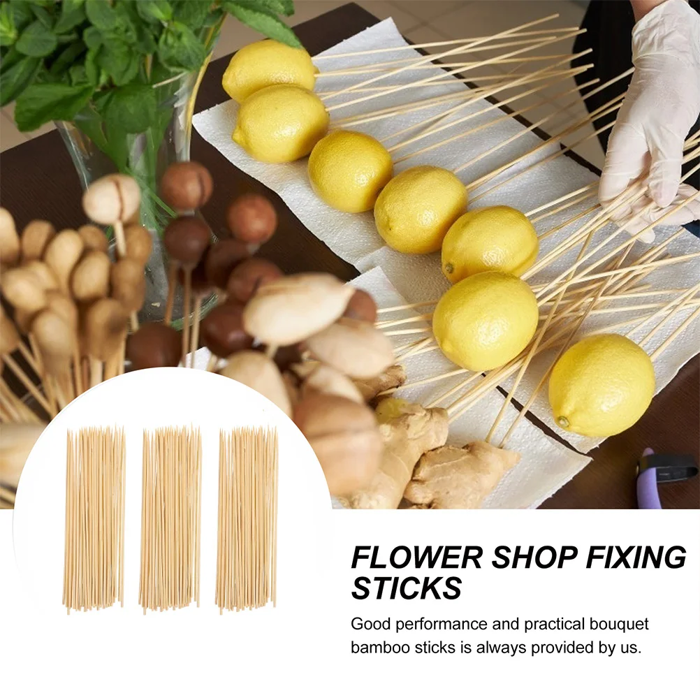 

120 Pcs Sticks Climbing Pole Bamboo Bouquet DIY Packaging Materials Khaki Florist Supplies