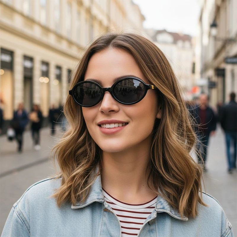 

Men Women Sunglasses Fashion Classic Oval Sun Glasses Trendy Outdoor Small Frame Round Eyewear Photography Accessory Eyeglasses