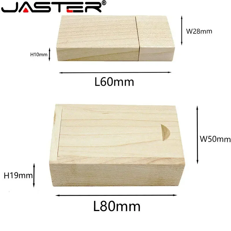 JASTER 20PCS/LOT USB 2.0 Flash Drives 128GB Free LOGO 64GB Wooden Pen Drive with Box 32GB 16GB Memory Stick Business Gift U Disk
