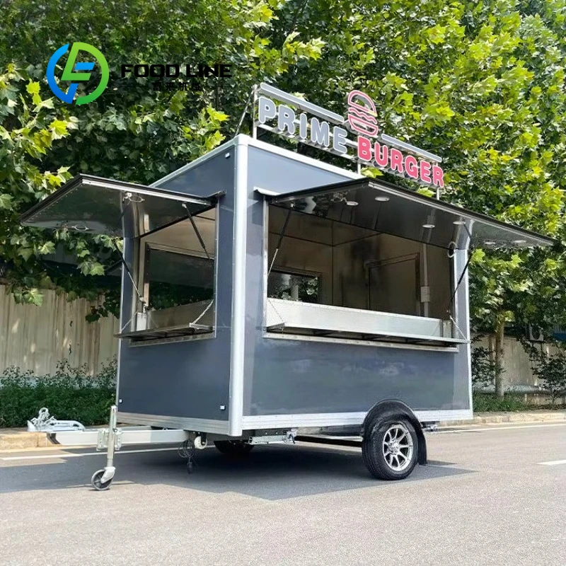 Commercial Full Kitchen Food Trailer Street Snack Foodtruck Remorque for Burger Churros Taco Catering Customized