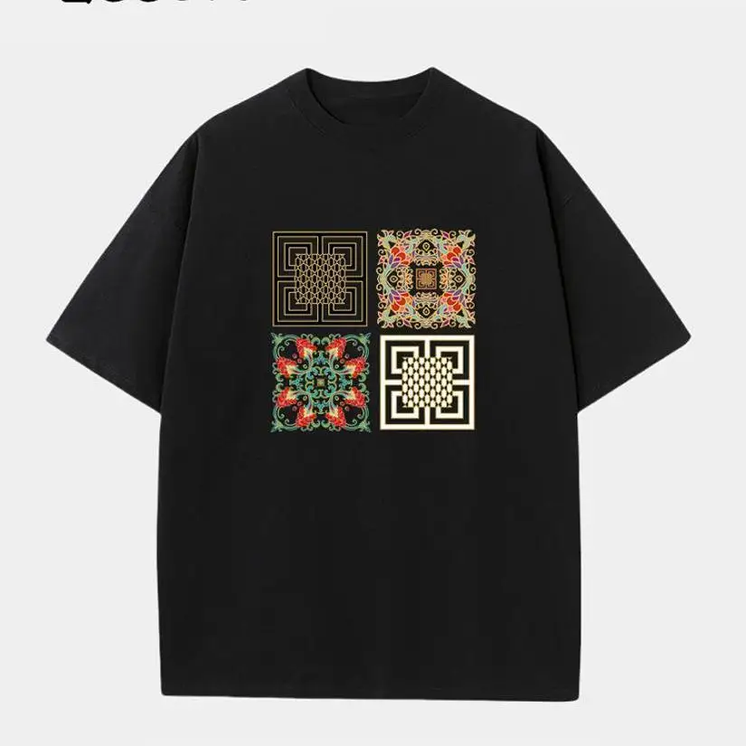 

Футболка À Manches Courtes Pour Hommes Tendance Américaine Impression Pur Coton 2025 Nouvelle Marque Tendance