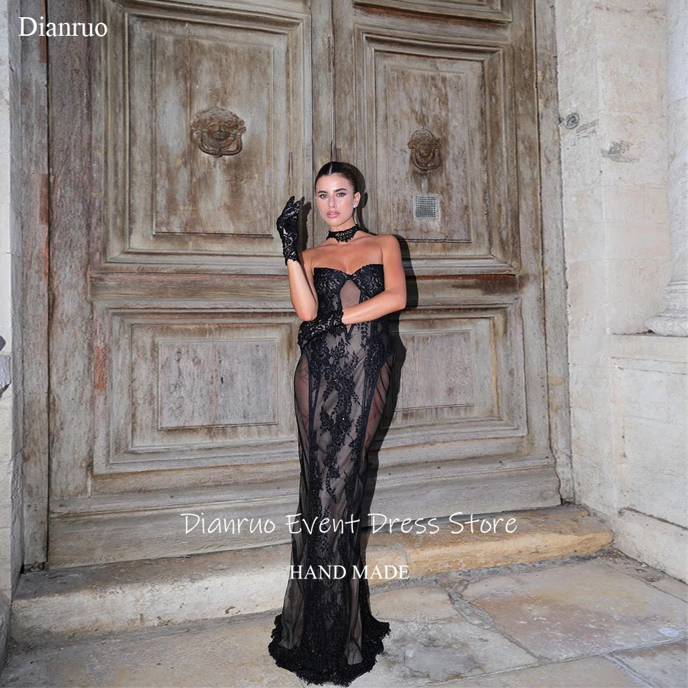 Dianruo Прозрачные вечерние платья русалки с блестящими кружевными аппликациями Vestidos De Novia Sweetheart Сексуальные платья для ong Customized