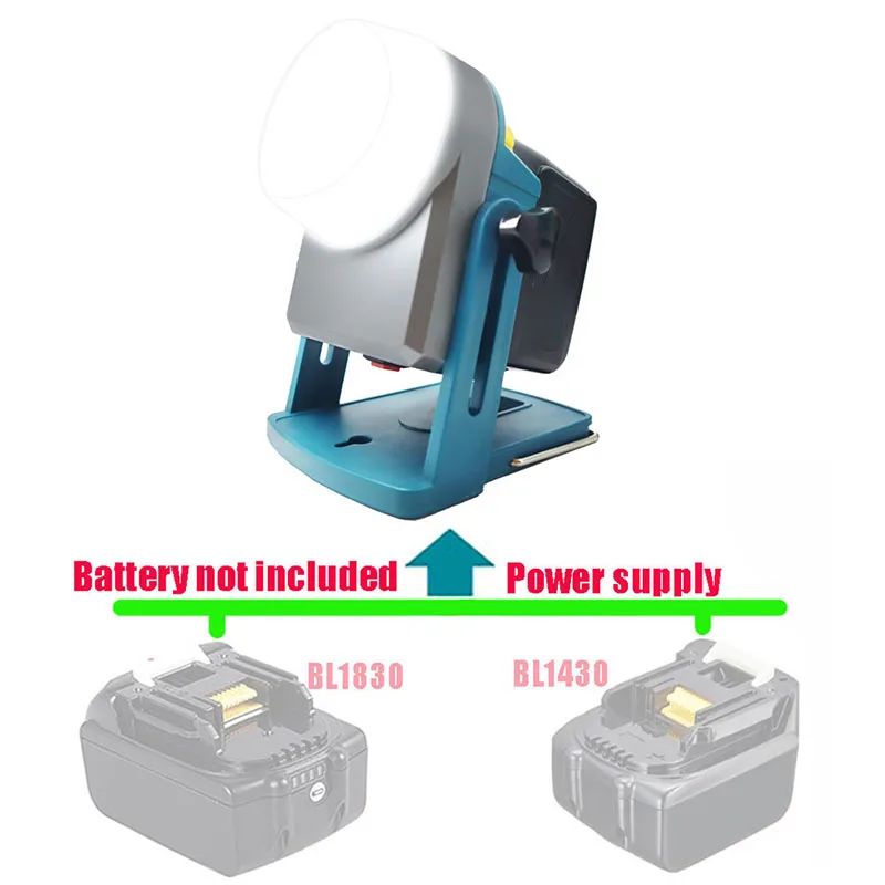 18W 1600LM 18V LED Lamp Work Lamp For Makita BL1830 BL1860 BL1430(NO Battery,NO Charger)Lithium Battery Outdoor Tools Work Light