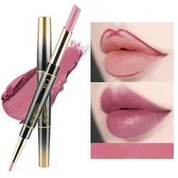 Women Girls Rotating Double End Lipstick Pencil Female Matte Lip Liner Balm Pen Lip Makeup