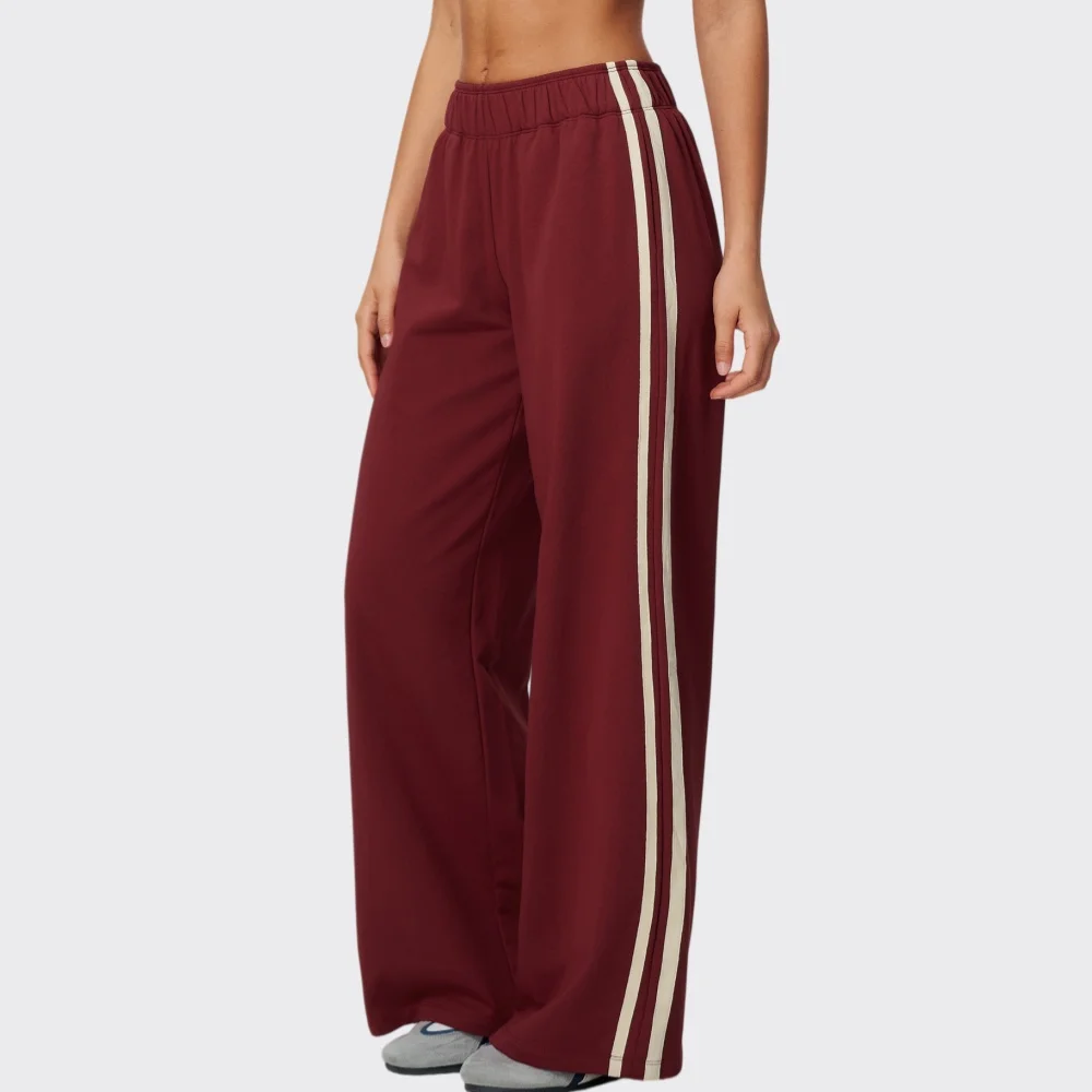 Yoga Pants Women's High Waist Fitness Sports Bell Bottom Trousers Workout Wide Leg Pants Contrast Side Stripe Dance Flared Pants