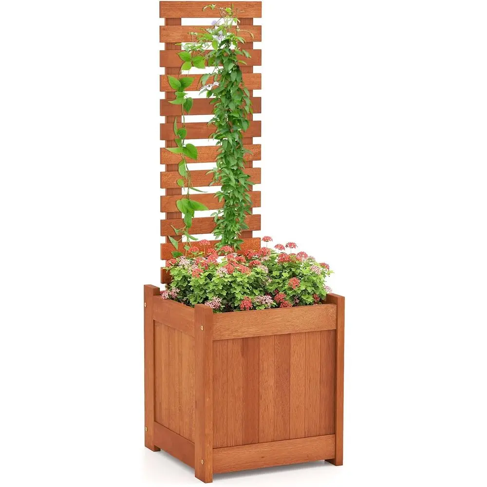 

Приподнятая грядка с решеткой - Уличный ящик-кашпо для вьющихся растений и овощей, прочные уличные кашпо для патио и заднего двора