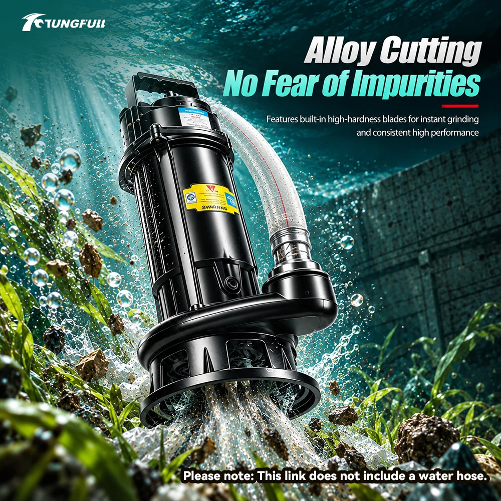 Electric Submersible Cutting Pump High Power Sewage Drainage Pump For Home Farm Septic Tank Mud Waste Water Transfer