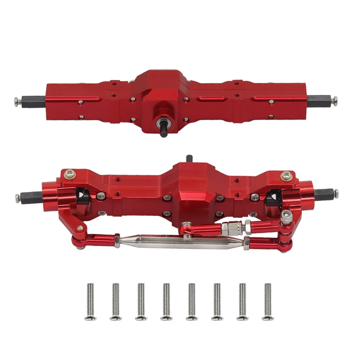 A17I RC Car Metal Front and Rear Axle Assembly Kit for C14 C24 B14 B24 B16 B36 RC Car Update Parts Red