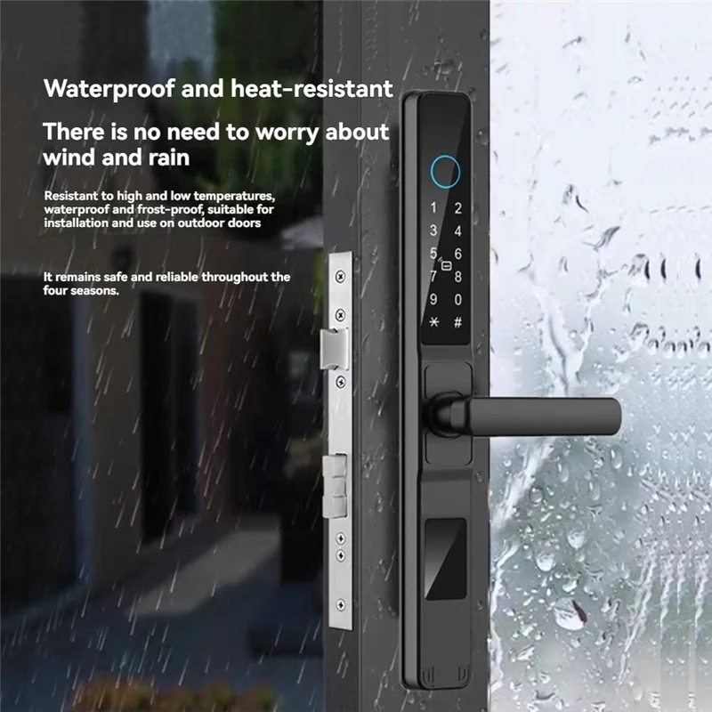 B03B-Tuya Smart Door Lock Fingerprint Biometric Waterproof Digital Electronic Lock APP IC Card Password Aluminum Alloy Lock B