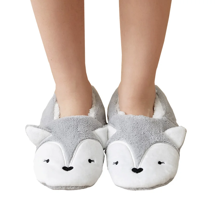 Fuzzy Socks Womens Cute Kawaii Plush Bedroom Anti-slip Grip Soft Female Cartoon Fox Slipper Floor Shoes Home Indoor unicorn