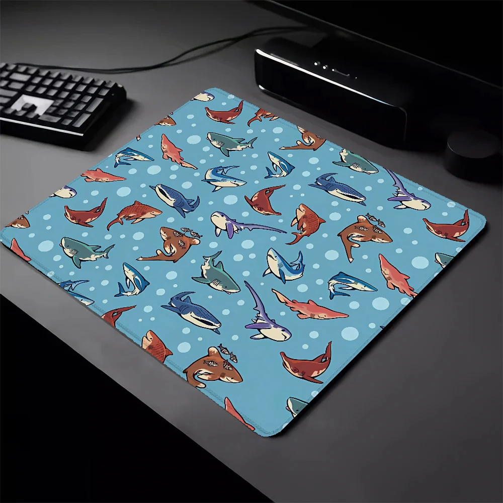 Small Gaming Laptops SHARKS Anime Mouse Pad Gamer Computer Mat Pad on the Table Deskmat Mausepad Pc Accessories Mousepad Mats