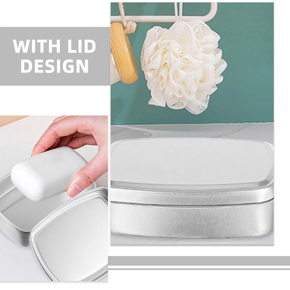 

1pcs Aluminum Soap Box Small Metal Storage Container Lightweight Portable For Travel Camping Candy Case Lidded Tin