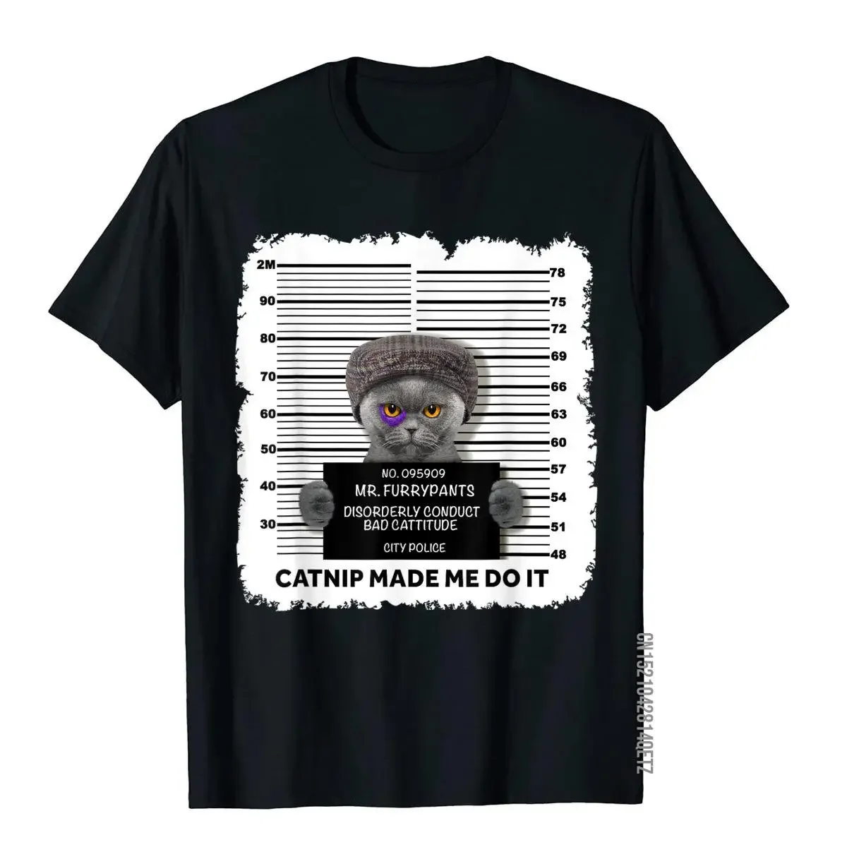 Catnip Made Me Do It Cat Shirt Funny For Cat Lover T-Shirt Fitted Custom Tops Shirts Cotton T Shirt For Men Hip Hop