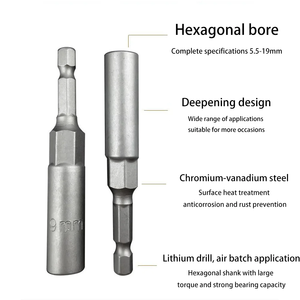 Deepen the socket 80 pneumatic screwdriver wrench hexagon socket drill