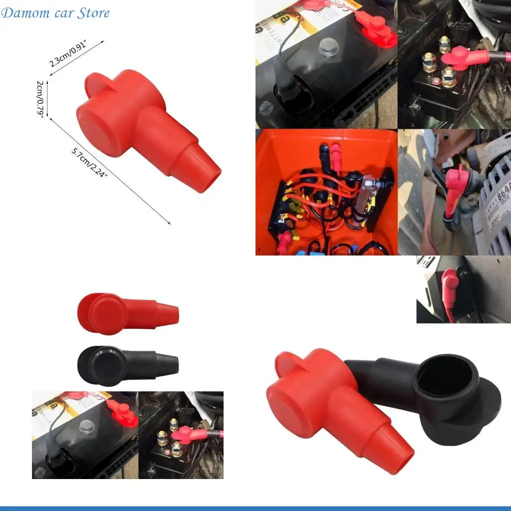 A2UC Battery Terminal Boot Insulating Cover PVC Cable Lug Protector Lug Caps for Auto