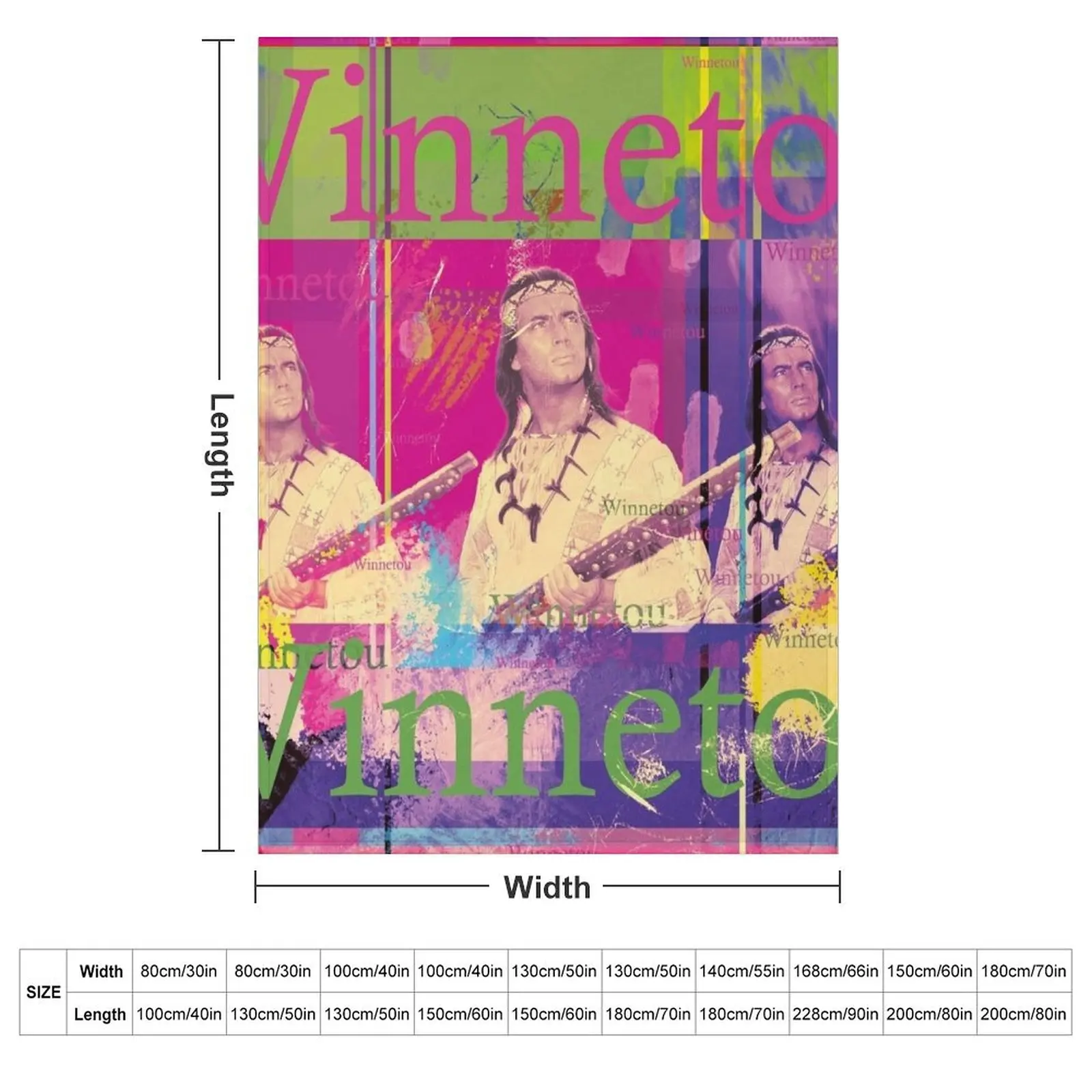 Winnetou portrait, famous Karl May character, Indian chief of the Apaches Throw Blanket Custom Furrys Blankets