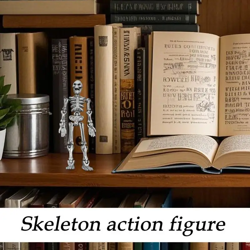 

Skeleton Action Figure Desktop Decoration Figure Full Body Assembly Model Flexible For Desk Bookshelf Halloween Decor Crafts