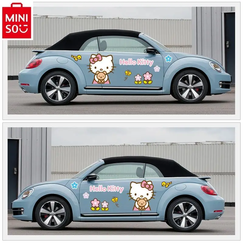 

MINISO 2024 New Personalized Cute Hello Kitty Full Body Cartoon Stickers Car Creative Waterproof Decorative Stickers Accessories