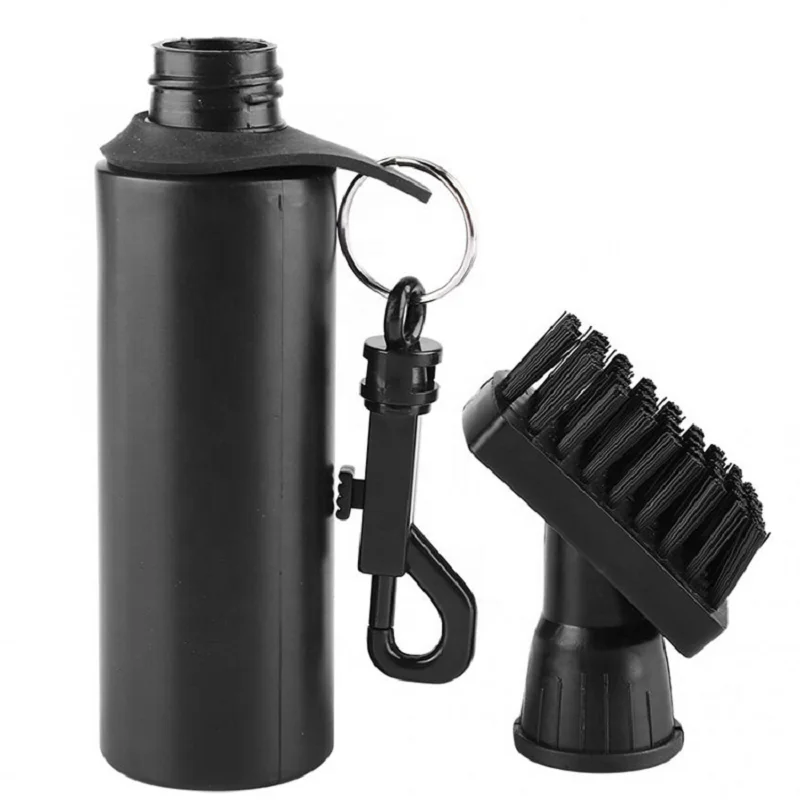 Golf Club Cleaner Tool Accessories Black Plastic Golf Club Cleaning Brush With Water Spray Bottle Water Storage