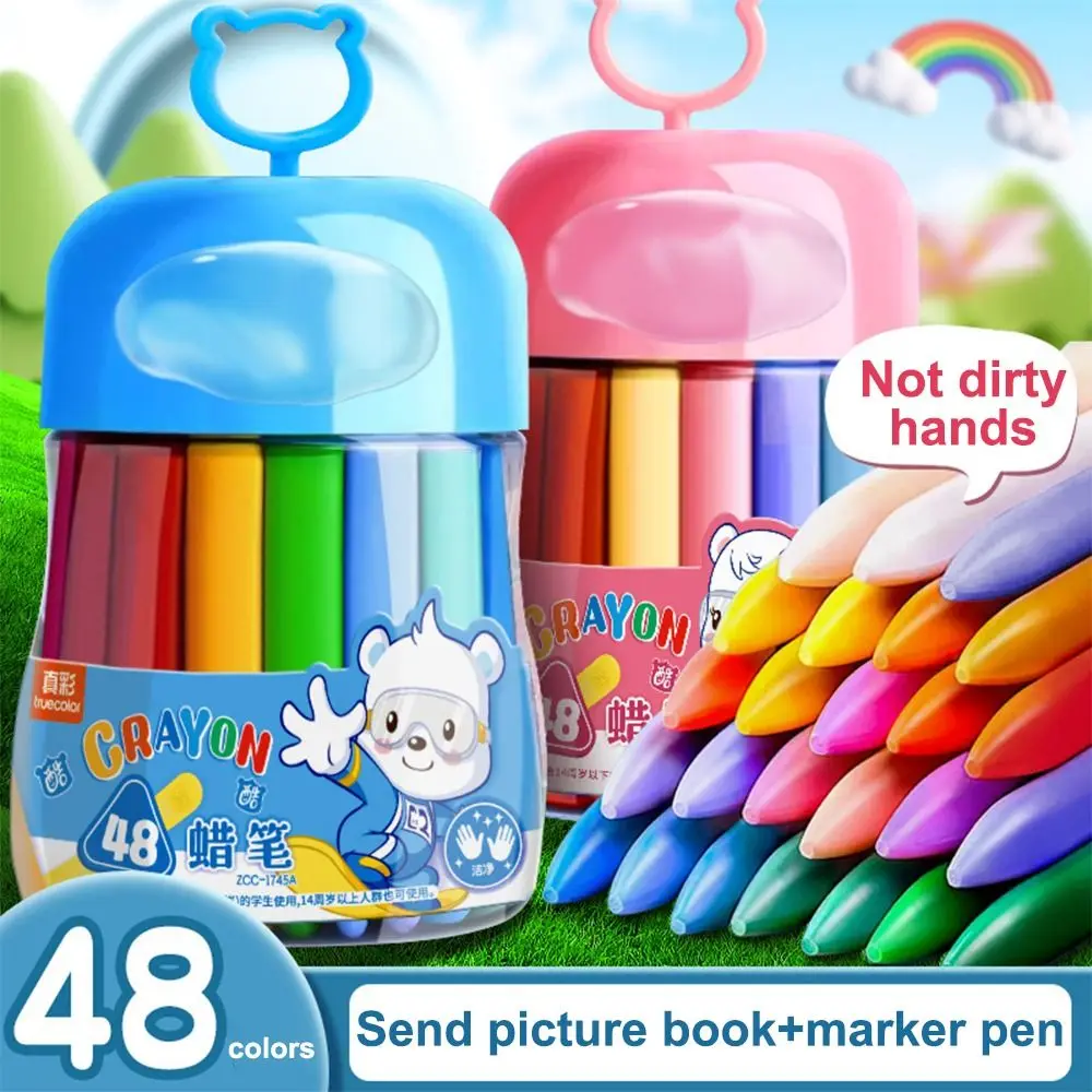 

12/24/36/48Colors Plastic Plastic Crayon Not Dirty Hands 12/24/36/48Colors Colored Crayon Erasable Washable Painting Tools